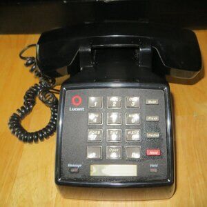 Vintage Lucent Push Button Desk Phone with Message Indicator, Black